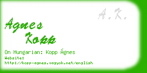 agnes kopp business card